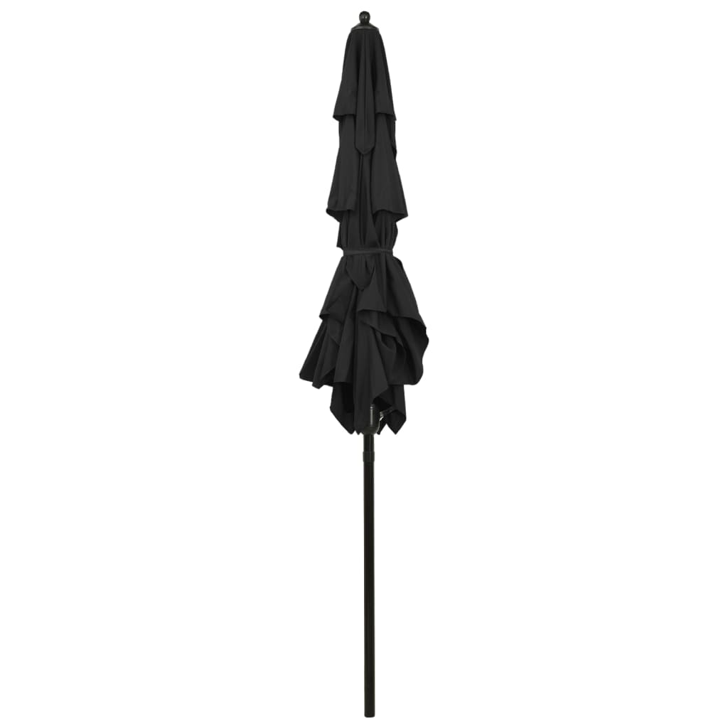 Parasol | Black | Polyester | 2x2 m | Foldable | Parasol | Square