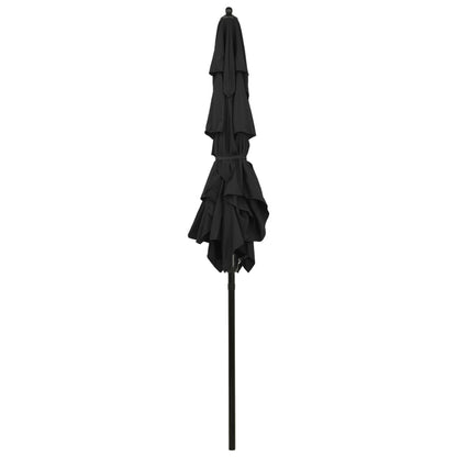 Parasol | Black | Polyester | 2x2 m | Foldable | Parasol | Square