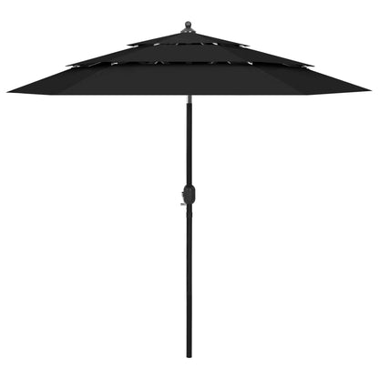 Parasol | Black | Polyester | 2.5 m diameter | Foldable | Parasol