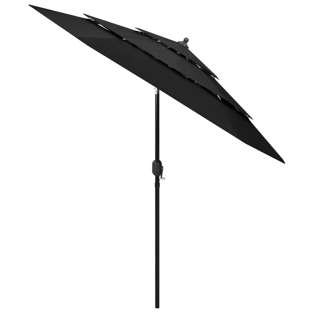 Parasol | Black | Polyester | 2.5 m diameter | Foldable | Parasol