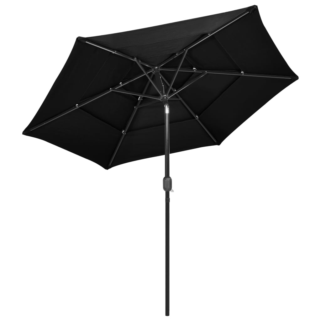 Parasol | Black | Polyester | 2.5 m diameter | Foldable | Parasol