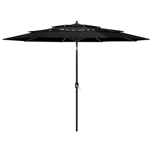 Parasol | Black | Polyester, powder-coated aluminium | 3 m canopy