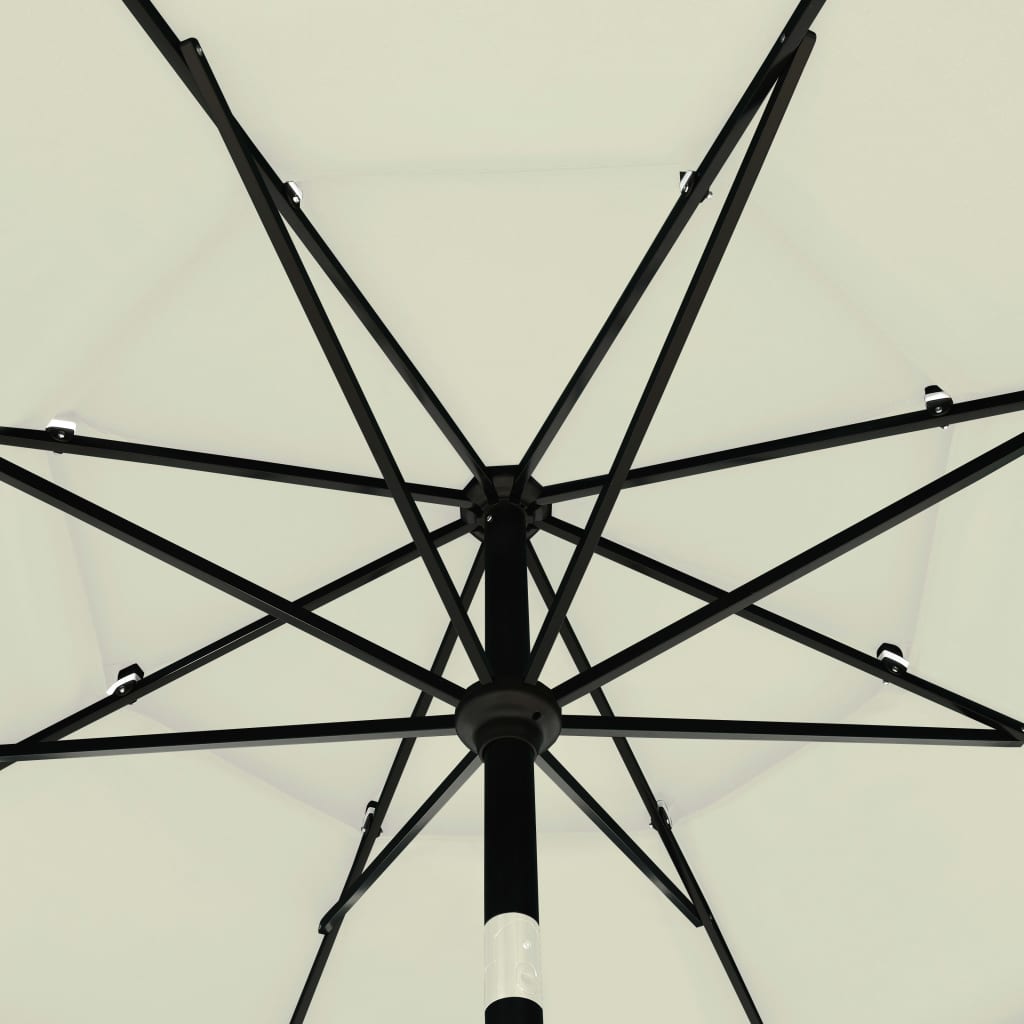 3-Tier Garden Parasol with Aluminium Pole Sand 3.5 m