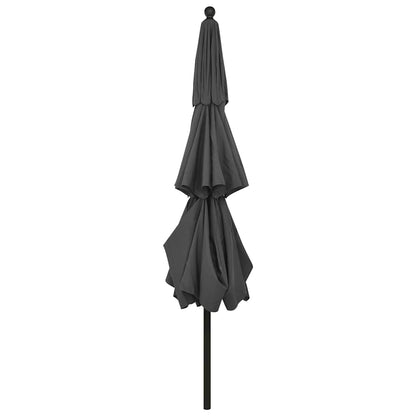 313878 vidaXL 3-Tier Garden Parasol with Aluminium Pole Anthracite 3,5 m