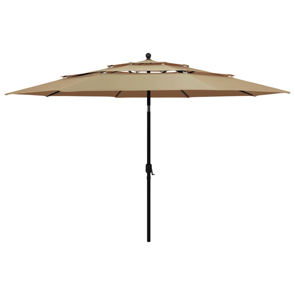 Parasol | Taupe | Polyester, Powder-Coated Aluminium | 3.5 m Canopy
