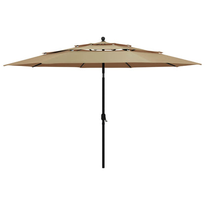 Parasol | Taupe | Polyester, Powder-Coated Aluminium | 3.5 m Canopy