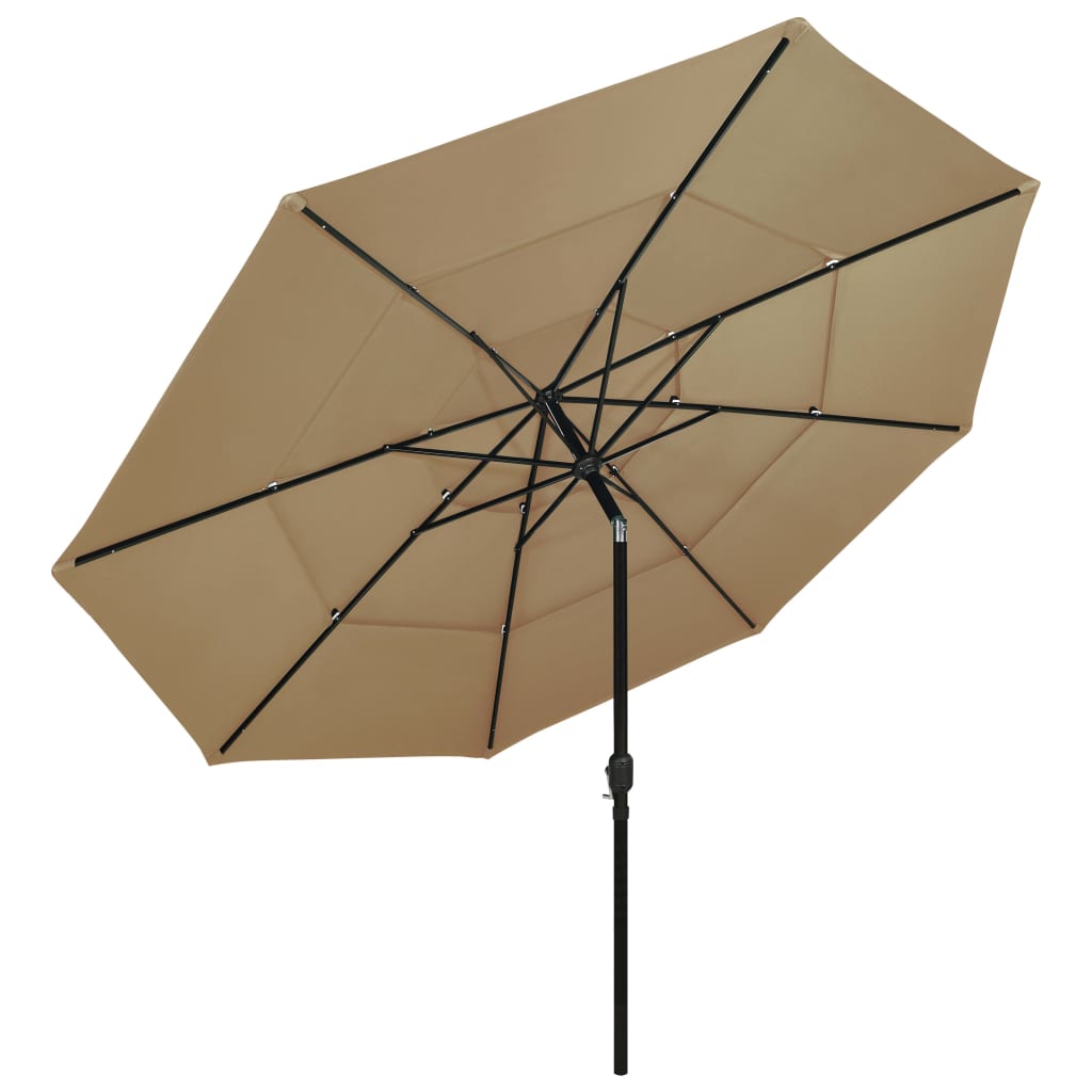 Parasol | Taupe | Polyester, Powder-Coated Aluminium | 3.5 m Canopy