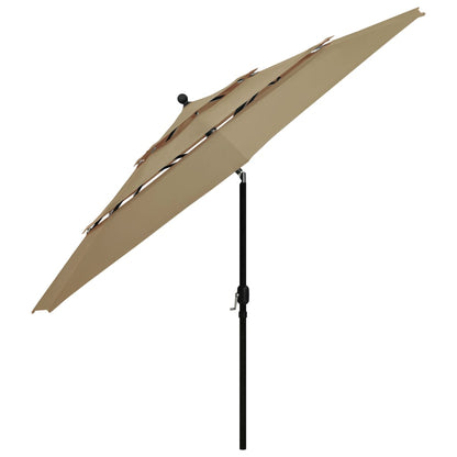 Parasol | Taupe | Polyester, Powder-Coated Aluminium | 3.5 m Canopy