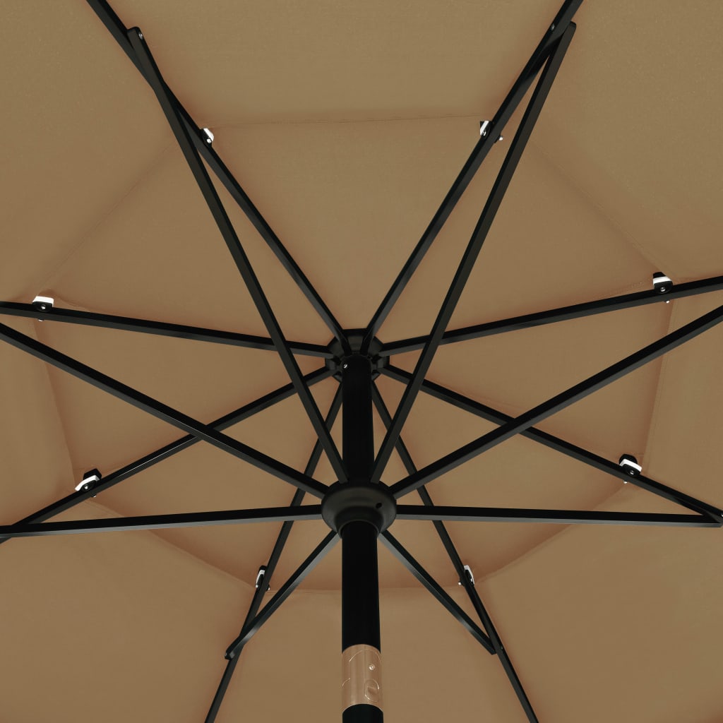 Parasol | Taupe | Polyester, Powder-Coated Aluminium | 3.5 m Canopy