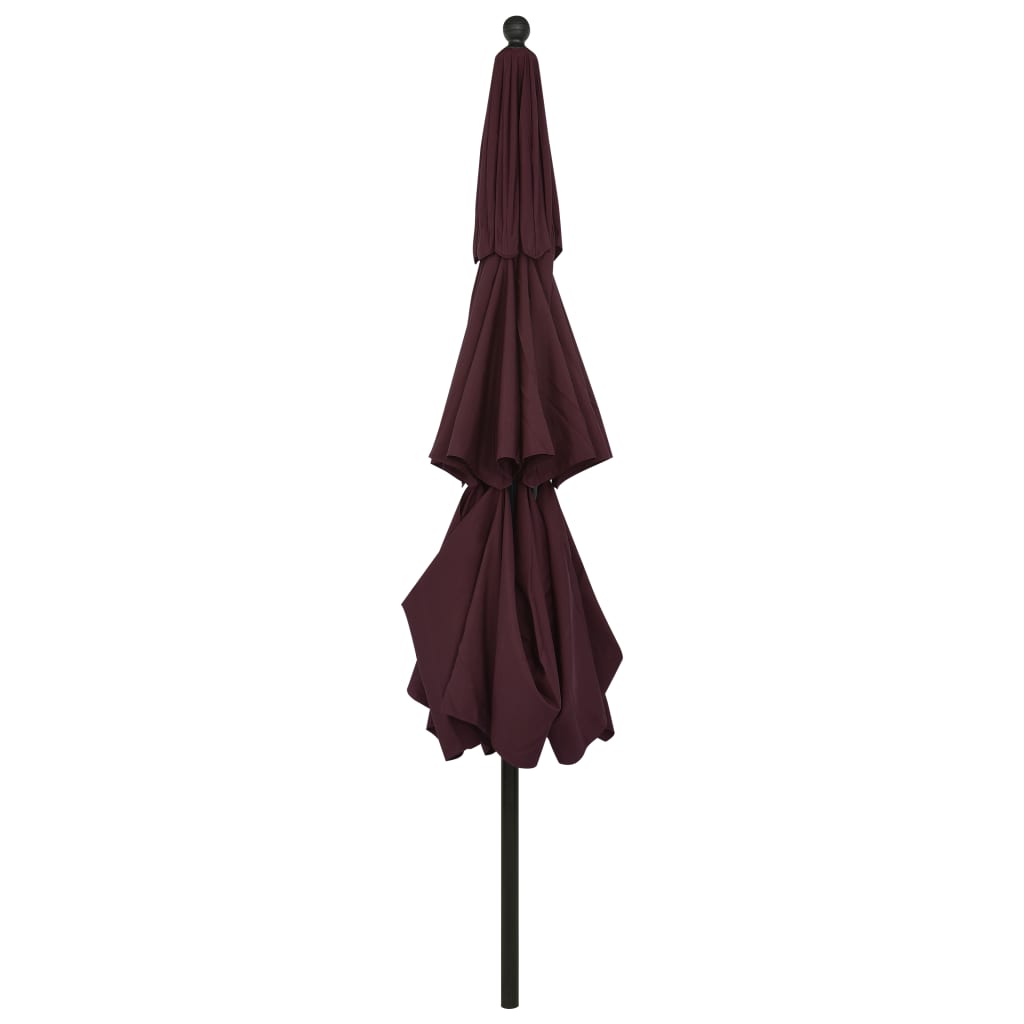 3-Tier Garden Parasol with Aluminium Pole Bordeaux Red 3.5 m