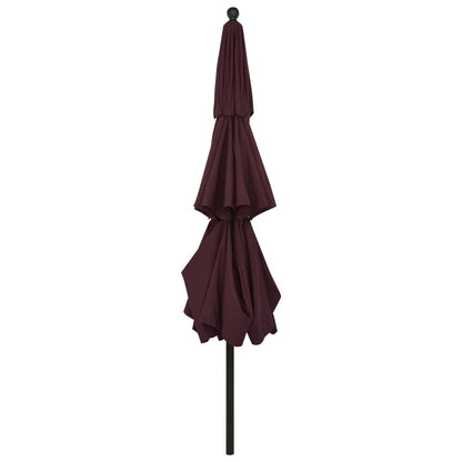 3-Tier Garden Parasol with Aluminium Pole Bordeaux Red 3.5 m