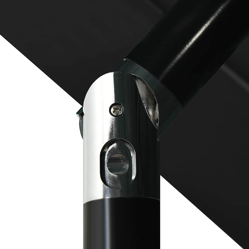 3-Tier Garden Parasol with Aluminium Pole Black 3.5 m