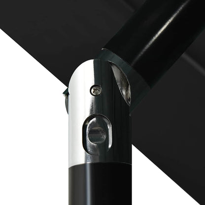 3-Tier Garden Parasol with Aluminium Pole Black 3.5 m