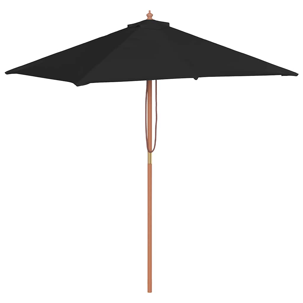 Garden Parasol | Black | Fabric, Laminated bamboo, Hardwood | Medium