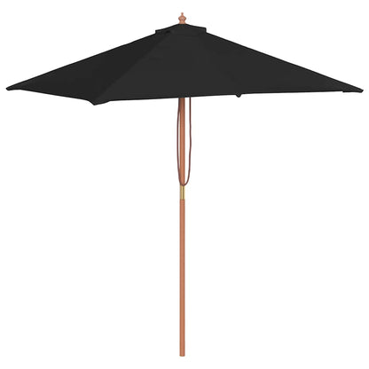 Garden Parasol | Black | Fabric, Laminated bamboo, Hardwood | Medium
