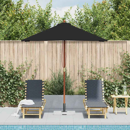 Garden Parasol | Black | Fabric, Laminated bamboo, Hardwood | Medium