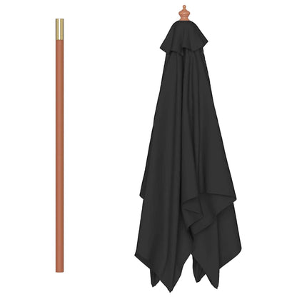 Garden Parasol | Black | Fabric, Laminated bamboo, Hardwood | Medium