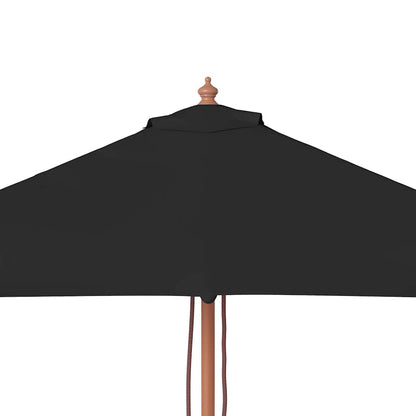 Garden Parasol | Black | Fabric, Laminated bamboo, Hardwood | Medium