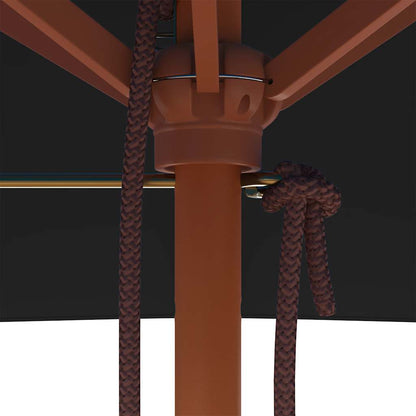 Garden Parasol | Black | Fabric, Laminated bamboo, Hardwood | Medium
