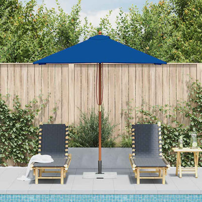 Garden Parasol with Wooden Pole Blue 150x200 cm