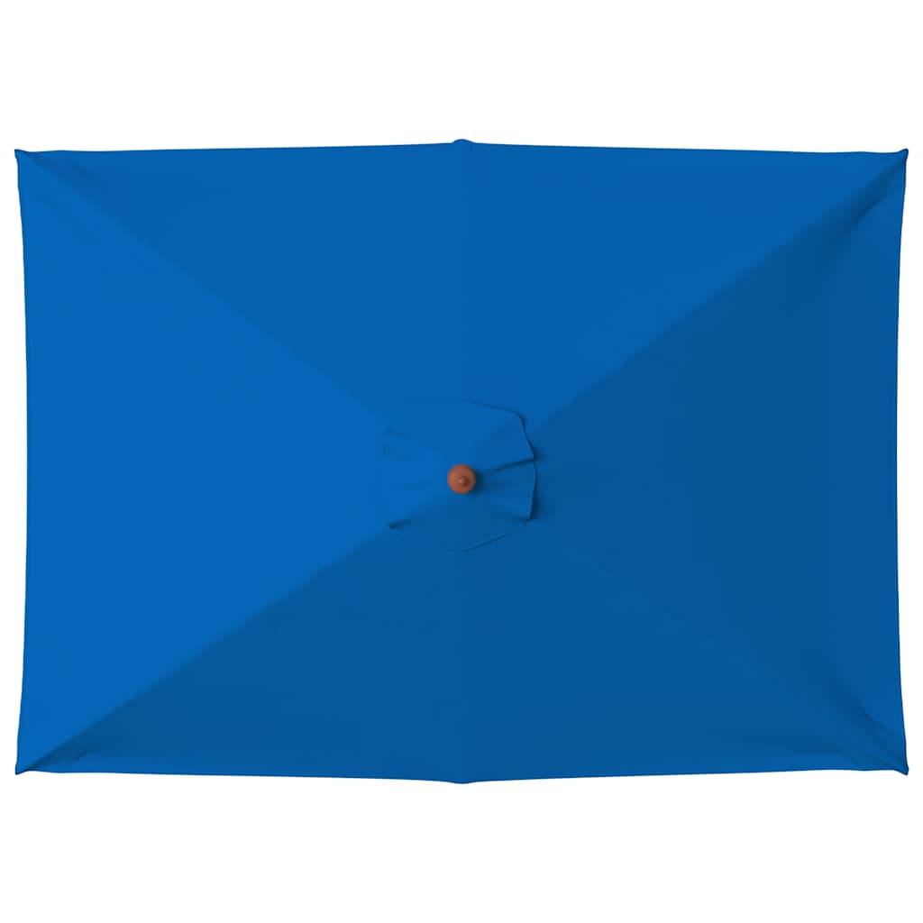 Garden Parasol with Wooden Pole Blue 150x200 cm