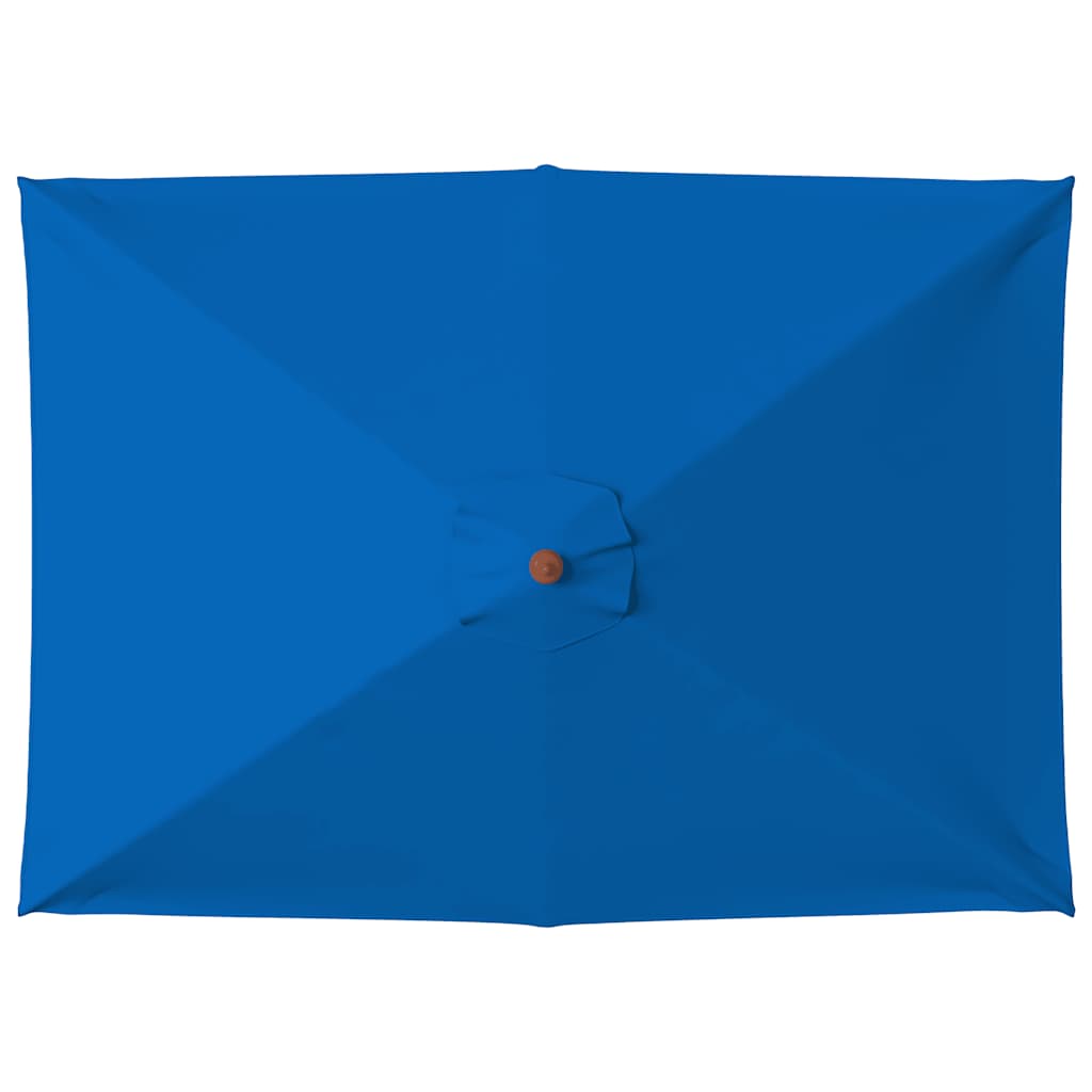 Garden Parasol with Wooden Pole Blue 150x200 cm