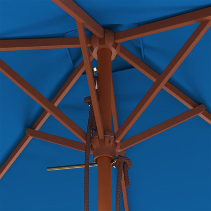 Garden Parasol with Wooden Pole Blue 150x200 cm
