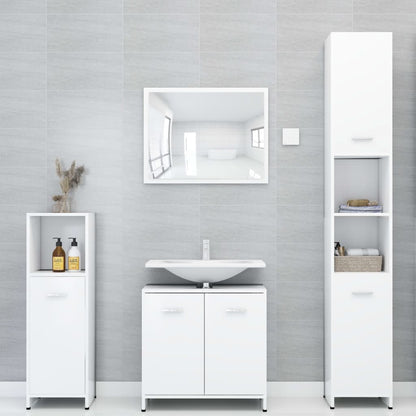 3056916 vidaXL 3 Piece Bathroom Furniture Set White Engineered Wood (802579+802597)