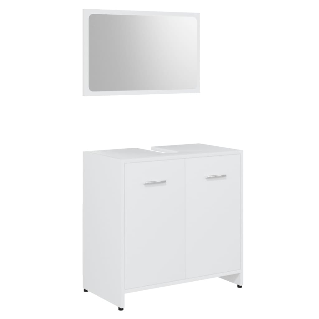 3056916 vidaXL 3 Piece Bathroom Furniture Set White Engineered Wood (802579+802597)