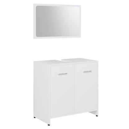 3056916 vidaXL 3 Piece Bathroom Furniture Set White Engineered Wood (802579+802597)