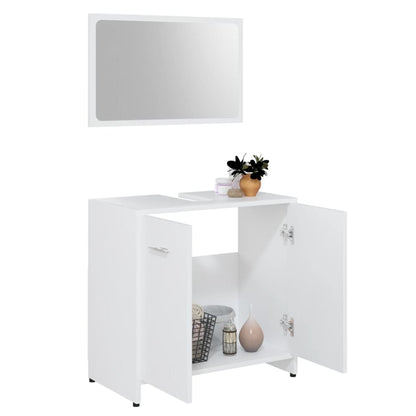 3056916 vidaXL 3 Piece Bathroom Furniture Set White Engineered Wood (802579+802597)