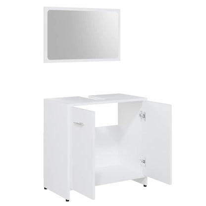 3056916 vidaXL 3 Piece Bathroom Furniture Set White Engineered Wood (802579+802597)