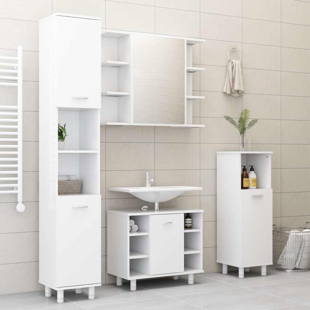 Bathroom Furniture Set | White | Engineered wood | Medium