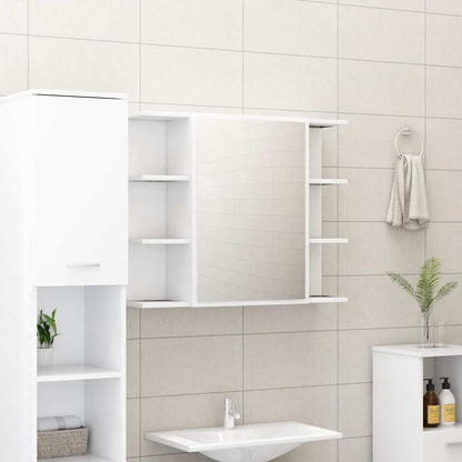 3 Piece Bathroom Furniture Set White Engineered Wood
