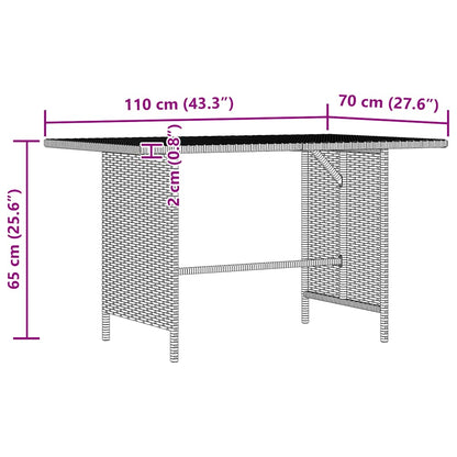 Dining Table | Grey | PE rattan, Powder-Coated Steel | Medium