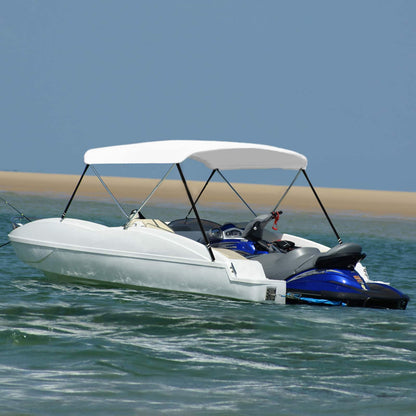 93123 vidaXL 2 Bow Bimini Top White 150x120x110 cm