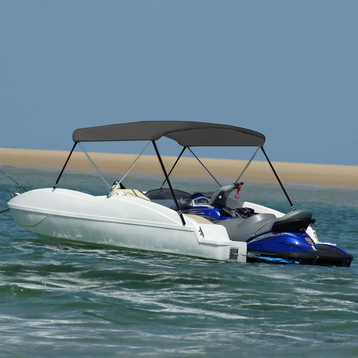 93129 vidaXL 2 Bow Bimini Top Anthracite 150x120x110 cm