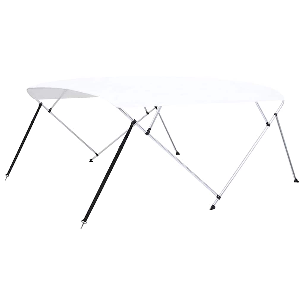 93140 vidaXL 4 Bow Bimini Top White 243x(230-244)x137 cm