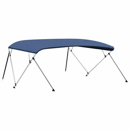 93141 vidaXL 4 Bow Bimini Top Navy Blue 243x(230-244)x137 cm