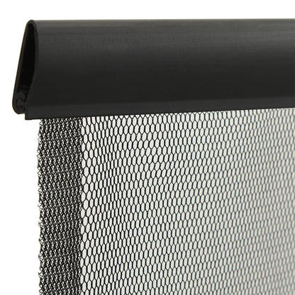 Insect Door Screen with 5-Piece Mesh Curtain Black 120x240 cm