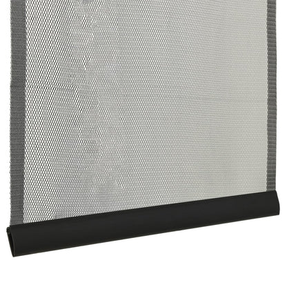 Insect Door Screen with 5-Piece Mesh Curtain Black 120x240 cm