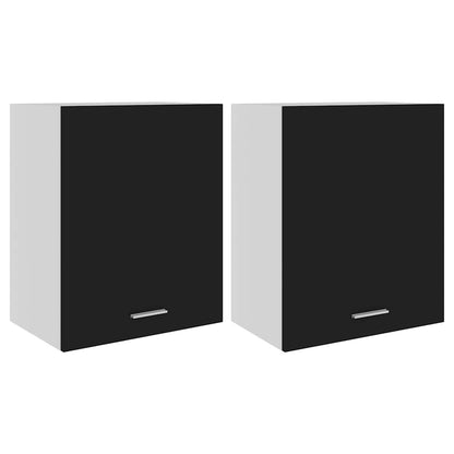 805079 vidaXL Hanging Cabinets 2 pcs "Lyon" Black 50x31x60 cm Engineered Wood