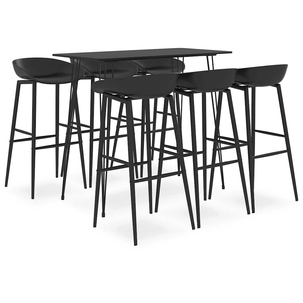 Bar Set | Black | MDF, Powder-Coated Steel, PP | Large | Modern | Bar Set