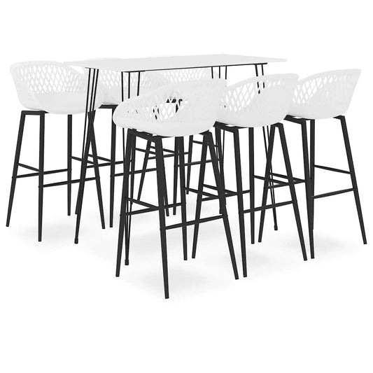 7 Piece Bar Set White