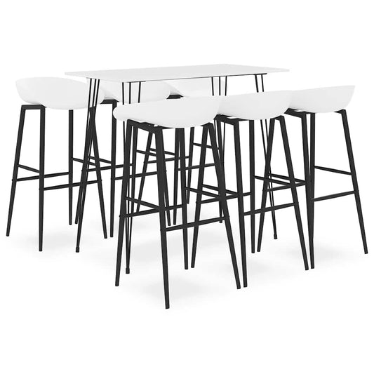 7 Piece Bar Set White