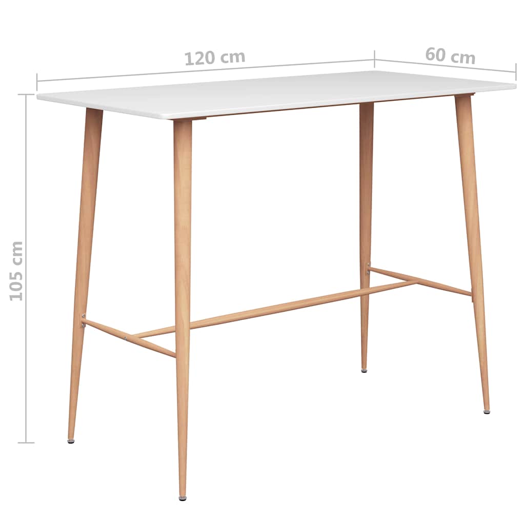5 Piece Bar Set White and Grey