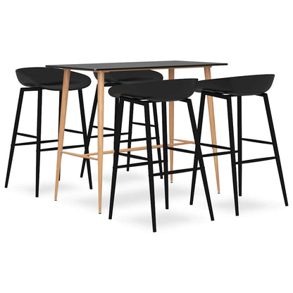 Bar Set | Black | MDF, Metal, PP | Ergonomic | Bar Set | Rectangular