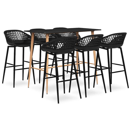 7 Piece Bar Set Black