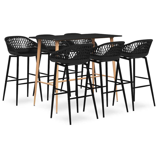 7 Piece Bar Set Black