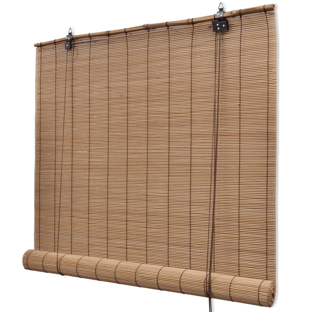 Bamboo Roller Blinds 2 pcs 80 x 160 cm Brown